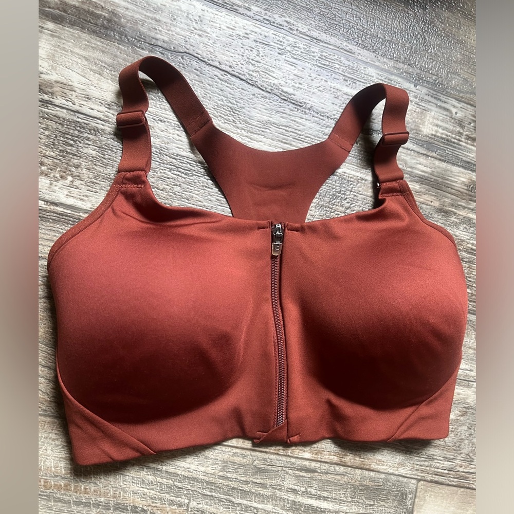 All in Motion Copper Zipper Sports Bra 34DD